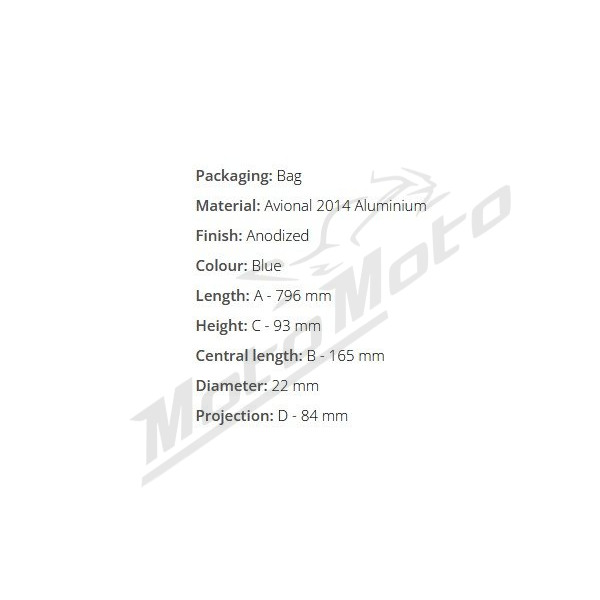 Domino Aluminum Handlebar 22 mm Blue