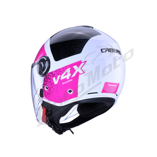 Atviras šalmas Caberg Riviera V4X Alpha balta/juoda