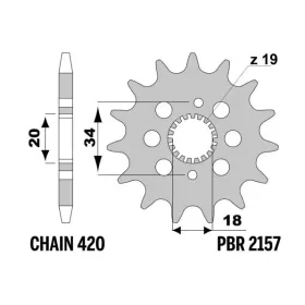 PBR Steel Standard Front Sprocket 2157 - 420 HONDA CRF 150cc 2007-2025