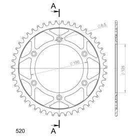 Supersprox Steel Rear sprocket 520 47T GasGas EC250 21-23