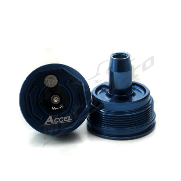 Accel Blue Front Shock Absorber Top Cap Nut Honda / Kawaski / Suzuki / Yamaha 125-450cc 06-20