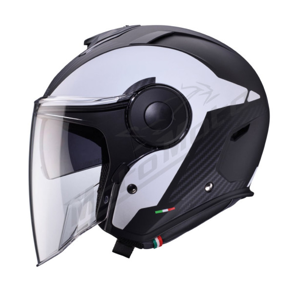 Open Jet Helmet Caberg Soho Milano White/Black Matte