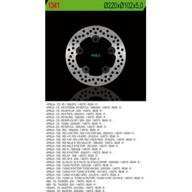 NG BRAKES Rear Fixed Brake Disc 220mm Aprilia / MBK 125-1000cc 95-17