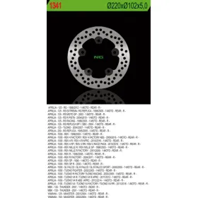 NG BRAKES Rear Fixed Brake Disc 220mm Aprilia / MBK 125-1000cc 95-17