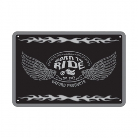 Oxford Garage Metal Sign: BORN TO RIDE