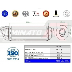 Exhaust silencer Dominator HP1 SUZUKI V-STROM 1050 / XT 2020-2022 