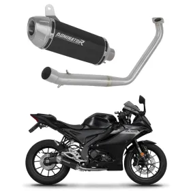 Dominator Full Exhaust System Collector Silencer S3 BLACK + dB killer Yamaha YZF R125 19-20