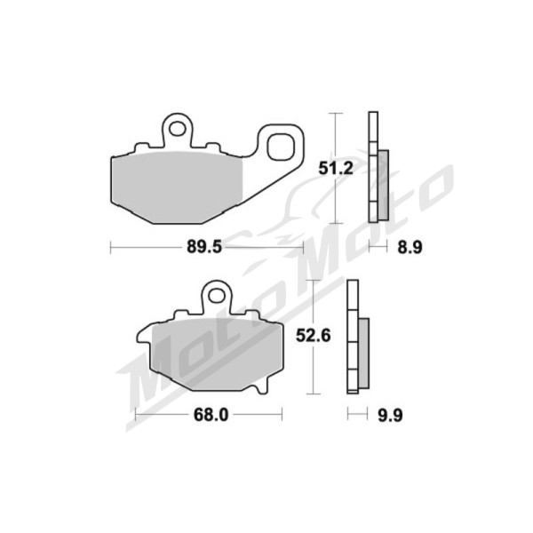 Sbs Brakepads Sintered rear Kawasaki ER-6 / GPZ / KLE / Z / ZX / ZZR 550-1100cc 93-23