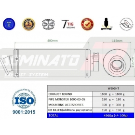 Exhausts silincers Dominator Round DUCATI MONSTER 1000 2003-2005