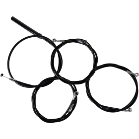 LA CHOPPERS Complete Black Vinyl Braided Handlebar Cable/Brake Line Kit Harley Davidson 1868-1977 23-24