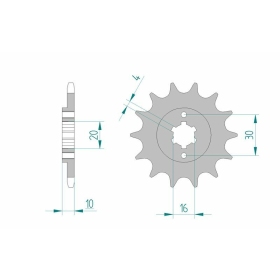 AFAM Steel Standard Front Sprocket 46203 - 520 12-15 teeth CAGIVA BLUES / FRECCIA / SUPERCITY / PLANET / MITO 125cc 85-14
