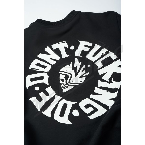 PANDO MOTO TOMMY DON'T DIE BLACK Oversized Long sleeve T-shirt Unisex