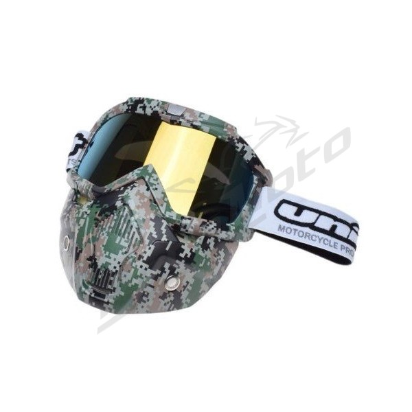 Off Road Goggles with mask camo UNIT M02 (rainbow lens)
