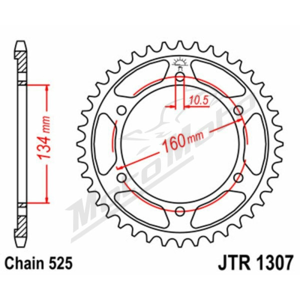 JT Grandinės komplektas sustiprintas 525Z3 16/42 Honda CBR 600RR 03-06