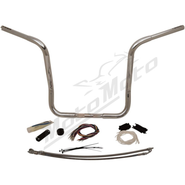 FAT BAGGERS INC. Round Top Handlebar Kit Chrome 91.5x30.5cm Harley Davidson FLHT / FLHTC / FLHTCU / FLHTK / FLHX 1584-1923 08-13