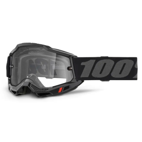 Krosiniai 100% Accuri 2 ENDURO MOTO akiniai (Skaidrus stikliukas) juodi