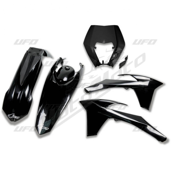 UFO Plastic kit black KTM EXC / EXCF 125-500 12-13