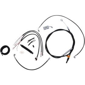 LA CHOPPERS Complete Black Vinyl Braided Handlebar Cable/Brake Line Kit Harley Davidson 1750-1868 18-22