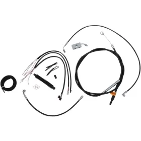 LA CHOPPERS Complete Black Vinyl Braided Handlebar Cable/Brake Line Kit Harley Davidson 1750-1868 18-22