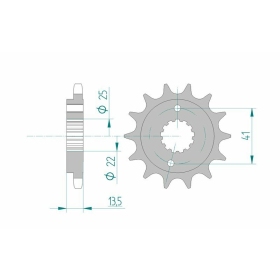 AFAM Steel Standard Front Sprocket 20507 - 525 14-17 teeth HONDA XL / VT / XRV 600-700cc 88-11