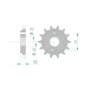 AFAM plieninė standartinė priekinė žvaigždutė 20507 - 525 14-17 dantukų HONDA XL / VT / XRV 600-700cc 88-11