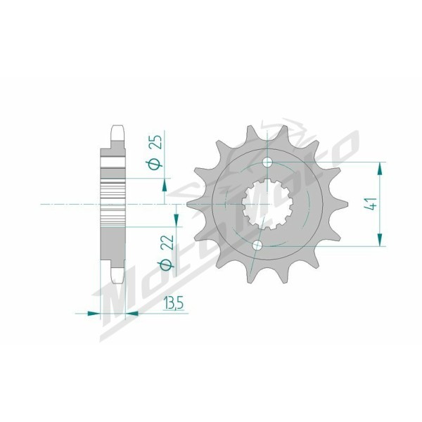 AFAM Steel Standard Front Sprocket 20507 - 525 14-17 teeth HONDA XL / VT / XRV 600-700cc 88-11