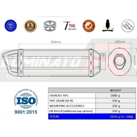 Duslintuvo kompl. Dominator HP1 KAWASAKI ZX10R 2004-2005
