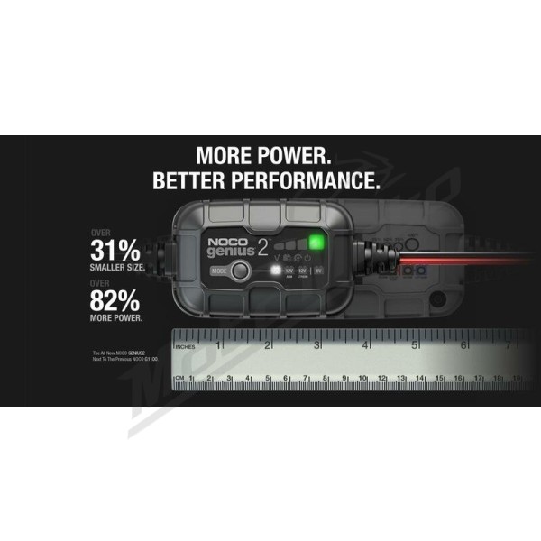 NOCO Genius2 Smart Battery Charger Clamps with Integrated Eyelets 6/12V 2A
