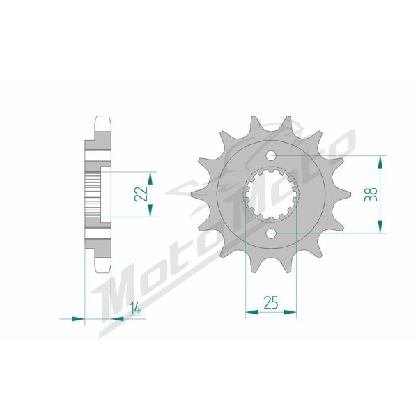 AFAM plieninė standartinė priekinė žvaigždutė 52602 - 530 15 dantukų DUCATI F1 750cc 1986-1988