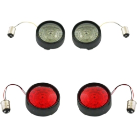 CUSTOM DYNAMICS Complete Front & Rear Turn Signal Conversion Kit with Bullet Bezel Lenses Harley Davidson FLD / FLHC 1584-1977cc 11-24