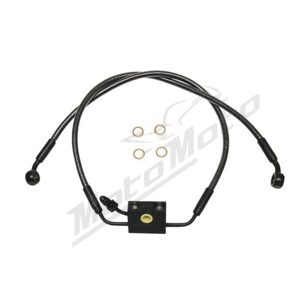 MAGNUM SHIELDING Front Lower Brake Line Kit ABS Black Harley Davidson Harley Davidson FLFB / FLXFB / FXFBS / FXLRS / XL 1200/1868 18-23