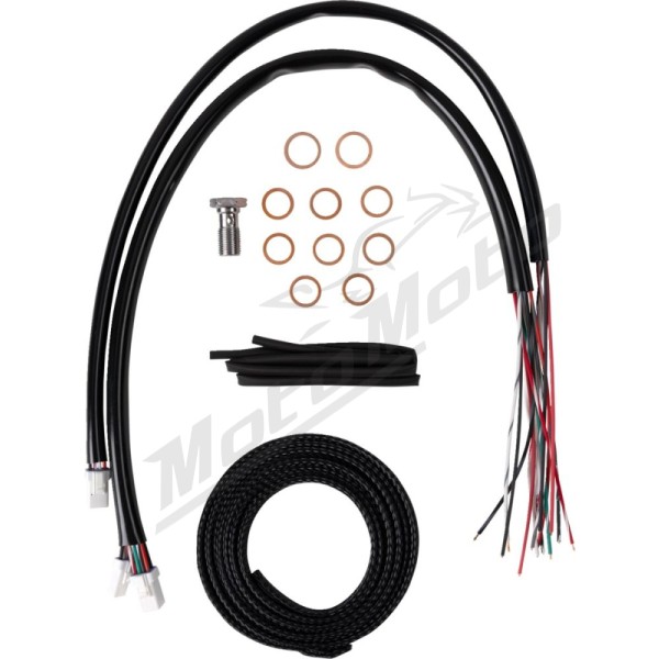 LA CHOPPERS Complete Stainless Braided Handlebar Cable/Brake Line Kit Harley Davidson 1868-1977 23-24