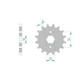 AFAM Steel Standard Front Sprocket 20200 - 428 11-17 teeth KYMCO / DAELIM / HONDA / DERBI / SYM 50-125cc 76-20