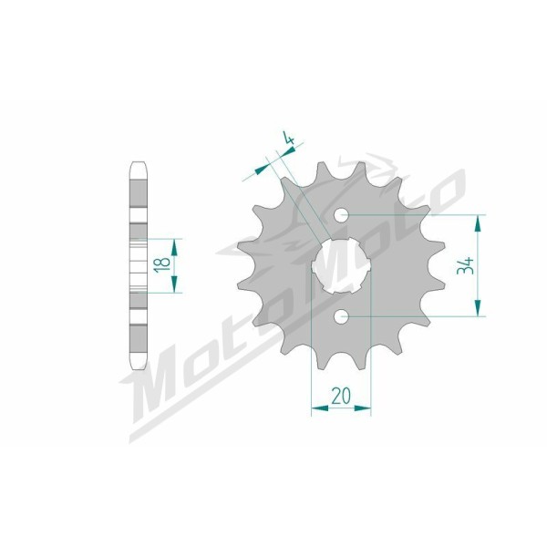 AFAM Steel Standard Front Sprocket 20200 - 428 11-17 teeth KYMCO / DAELIM / HONDA / DERBI / SYM 50-125cc 76-20