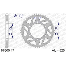 AFAM Aluminium Rear Sprocket 525 47 teeth TRIUMPH DAYTONA / STREET TRIPLE 675cc 06-22
