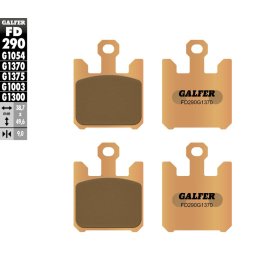 GALFER Street Front brake pads sintered metal gold KH369/4 Kawasaki / Suzuki 600-1600 03-12