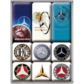 Set of magnets MERCEDES BENZ LOGO 2,2x2,2 / 4,5x2,2 9pcs..