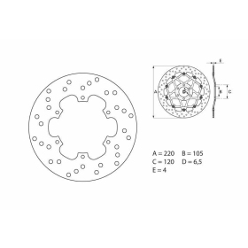 BREMBO Serie Oro Round Fixed Brake Disc GILERA / PIAGGIO / VESPA 50-300cc 1997-2020