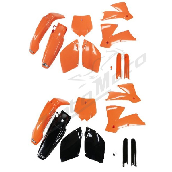 UFO Plastikų kompl. su šakių apsaugomis KTM SX 125-400 01-02