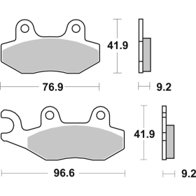 SBS 163CT Scooter Carbon Tech Organic Brake Pads AEON / Benelli / Daelim / Generic / Kymco / Malaguti 50-350cc 99-17
