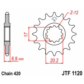 JT/JT Chain Kit 420HDR 12/52 Rieju Drac / MRT 50 97-13