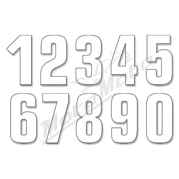 BLACKBIRD RACING Number Kit from 0 to 9 130x70 mm, white