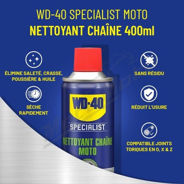 WD-40 Specialist Motorcycle Chain Maintenance Kit - 2x Spray 400ml