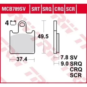 BRAKE PADS TRW MCB789SV ROUTE