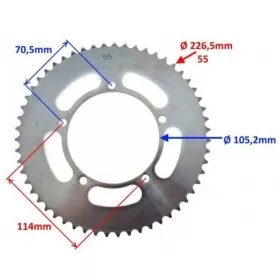 Rear sprocket KEEWAY TX 50cc 2008-2012 55teeth