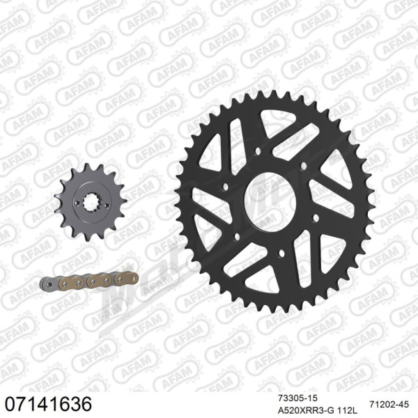 AFAM Chain Kit 520 14/45 112 links KTM Duke 125cc 14-24