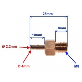 Carburetor 3001 oil hose joint M8 2T