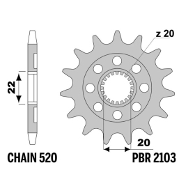 JT/PBR Grandinės komplektas 520HDS Yamaha YZ 125 05-21