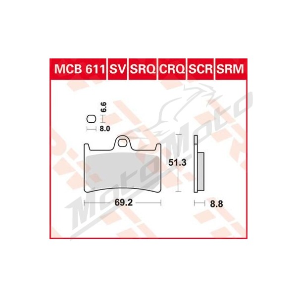TRW SV Series Sindered Brake Pads Yamaha BT / FJR / FZ / FZS / MT / TDM / XJR / XSR / XT / XV / YZF / YZF-R 600-1900cc 89-22