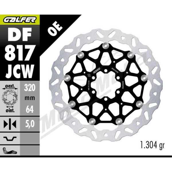 GALFER Priekinis stabdžių diskas 320mm BMW / Moto Guzzi 1000-1400 09-23